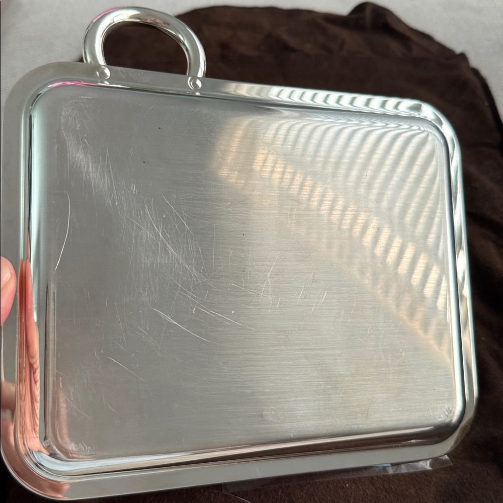 Christofle VERTIGO Single Handle contemporary  silver Tray - Picture 4 of 6